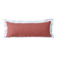 14" X 36" Coral And White Lumbar Color Block Cotton Throw Pillow Cover
