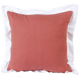 20" Coral And White Color Block Cotton Throw Pillow Cover