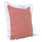20" Coral And White Color Block Cotton Throw Pillow Cover