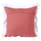 20" Pink And White Color Block Cotton Throw Pillow Cover