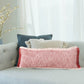 14" X 36" Red And White Lumbar Color Block Cotton Throw Pillow Cover