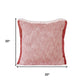 20" Red And White Color Block Cotton Throw Pillow Cover