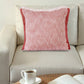 20" Red And White Color Block Cotton Throw Pillow Cover