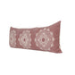 14" X 36" Dusty Rose And White Lumbar Medallion Cotton Throw Pillow Cover