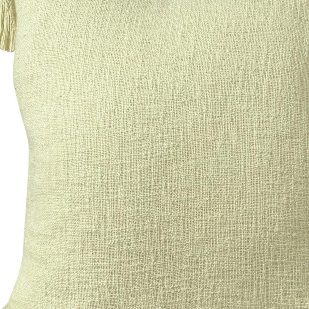 20" Yellow Cotton Throw Pillow Cover