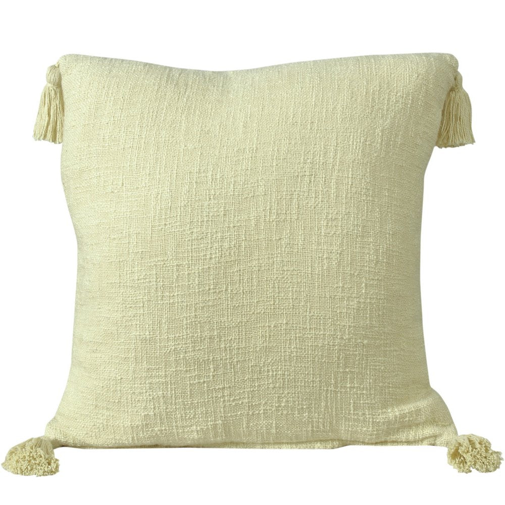 20" Yellow Cotton Throw Pillow Cover