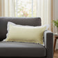 14" X 36" Yellow And White Lumbar Color Block Cotton Throw Pillow Cover