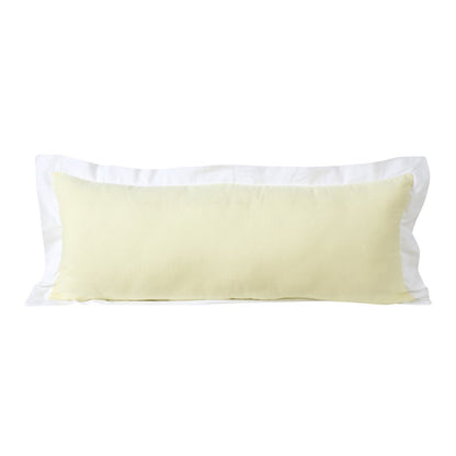 14" X 36" Yellow And White Lumbar Color Block Cotton Throw Pillow Cover