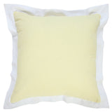 20" Yellow And White Color Block Cotton Throw Pillow Cover