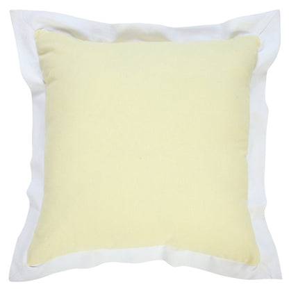 20" Yellow And White Color Block Cotton Throw Pillow Cover