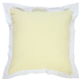 20" Yellow And White Color Block Cotton Throw Pillow Cover
