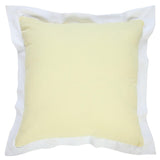 20" Yellow And White Color Block Cotton Throw Pillow Cover