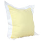20" Yellow And White Color Block Cotton Throw Pillow Cover