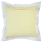 20" Yellow And White Color Block Cotton Throw Pillow Cover