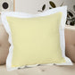 20" Yellow And White Color Block Cotton Throw Pillow Cover