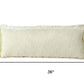 14" X 36" White And Yellow Lumbar Cotton Throw Pillow Cover with Fringe