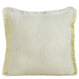 20" Yellow And White Striped Cotton Throw Pillow Cover