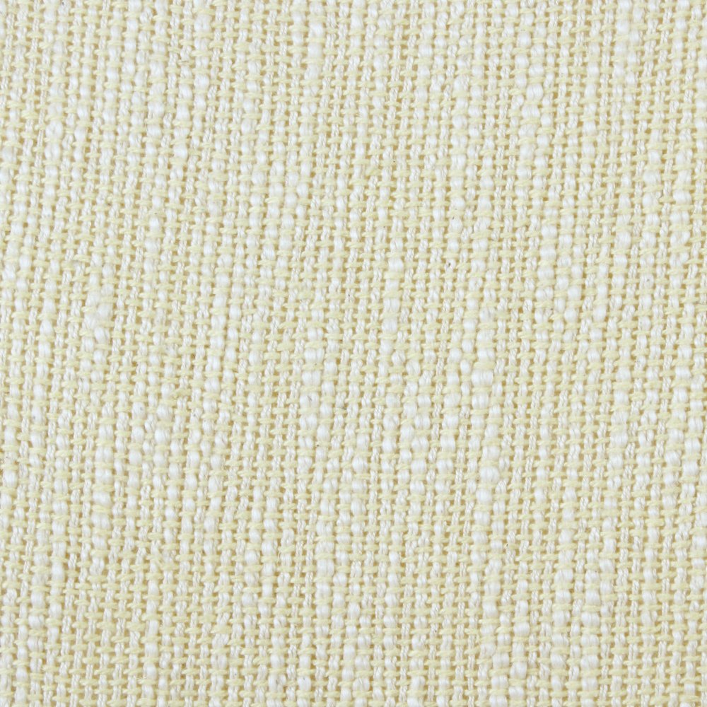 20" White And Yellow Cotton Throw Pillow Cover with Fringe