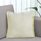 20" Yellow And White Striped Cotton Throw Pillow Cover