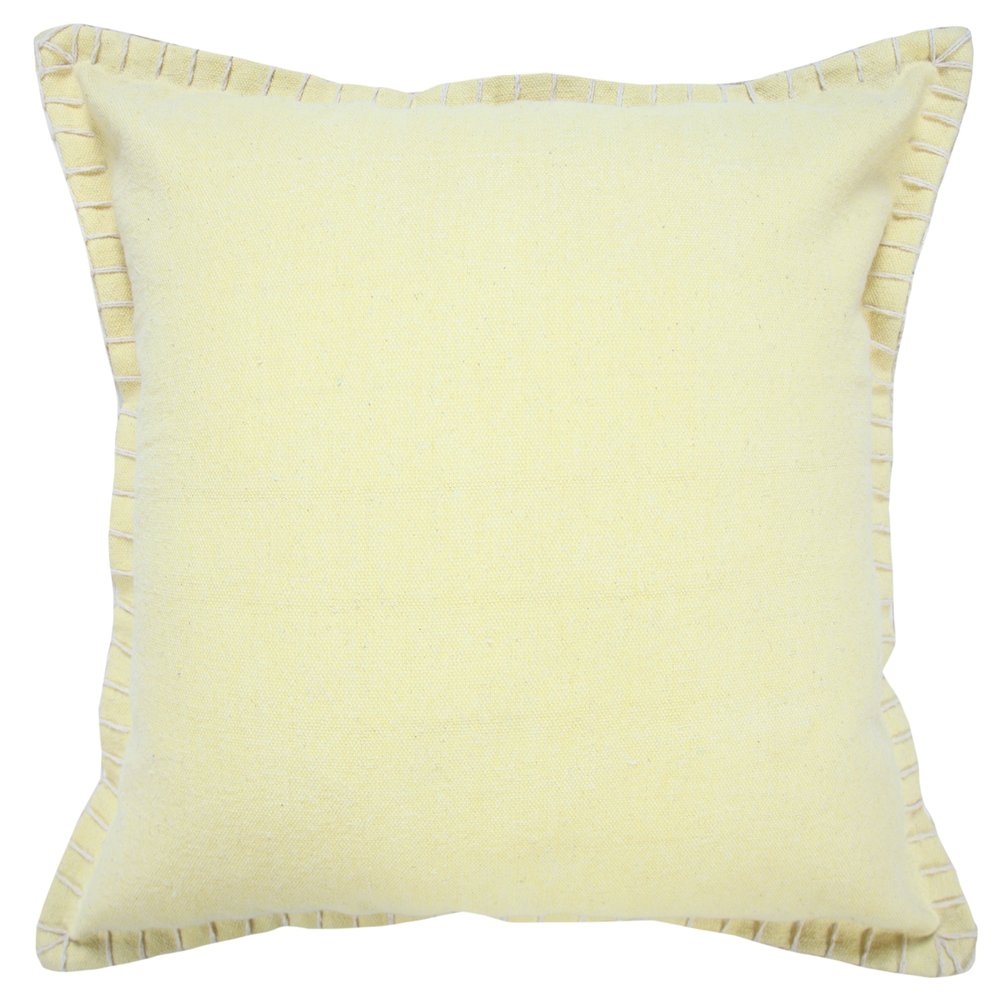 20" Yellow Cotton Throw Pillow Cover