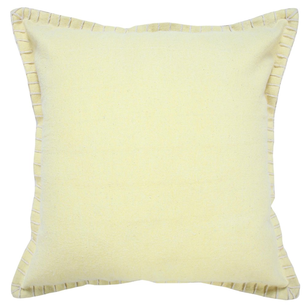 20" Yellow Cotton Throw Pillow Cover
