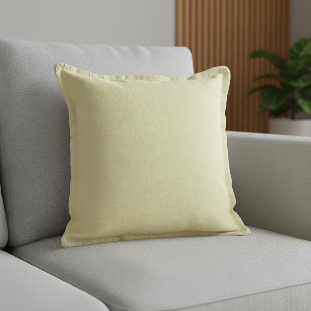 20" Yellow Cotton Throw Pillow Cover