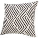 20" Black And White Geometric Recycled Poly Linen Throw Pillow Cover