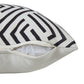 20" Black And White Geometric Recycled Poly Linen Throw Pillow Cover