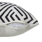 20" Black And White Geometric Recycled Poly Linen Throw Pillow Cover