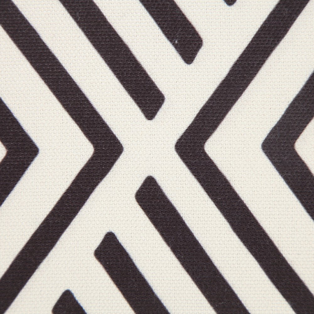 20" Black And White Geometric Recycled Poly Linen Throw Pillow Cover
