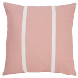 20" Pink And White Striped Recycled Poly Linen Throw Pillow Cover