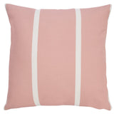 20" Pink And White Striped Recycled Poly Linen Throw Pillow Cover