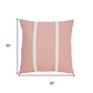 20" Pink And White Striped Recycled Poly Linen Throw Pillow Cover