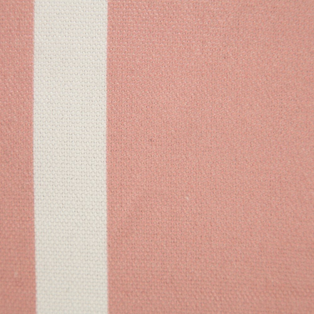 20" Pink And White Striped Recycled Poly Linen Throw Pillow Cover