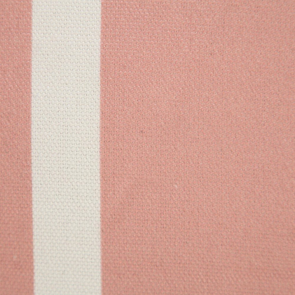 20" Pink And White Striped Recycled Poly Linen Throw Pillow Cover