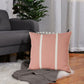 20" Pink And White Striped Recycled Poly Linen Throw Pillow Cover