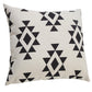 20" Black And White Geometric Recycled Poly Linen Throw Pillow Cover