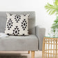 20" Black And White Geometric Recycled Poly Linen Throw Pillow Cover