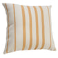 20" Yellow And White Striped Recycled Poly Linen Throw Pillow Cover