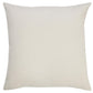 20" Yellow And White Striped Recycled Poly Linen Throw Pillow Cover