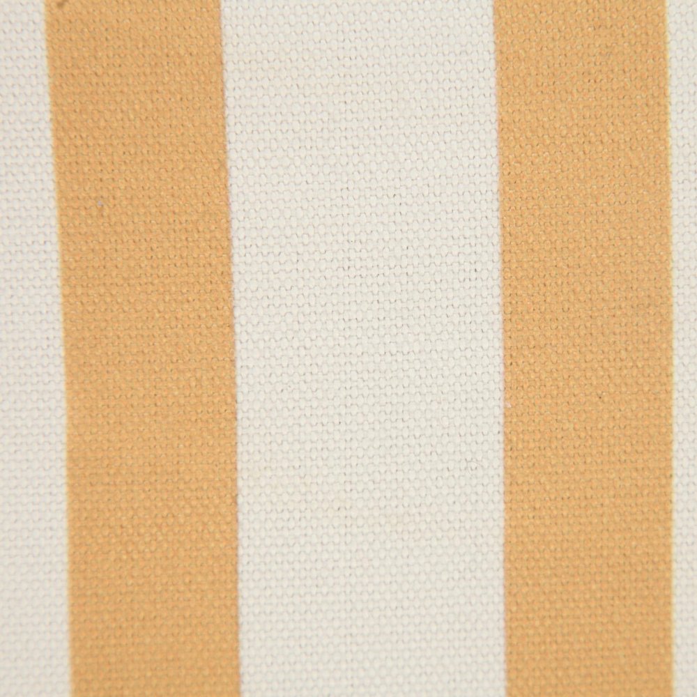 20" Yellow And White Striped Recycled Poly Linen Throw Pillow Cover