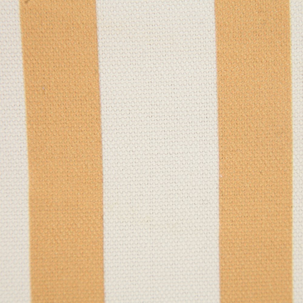 20" Yellow And White Striped Recycled Poly Linen Throw Pillow Cover