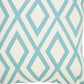 20" Blue And White Geometric Recycled Poly Linen Throw Pillow Cover