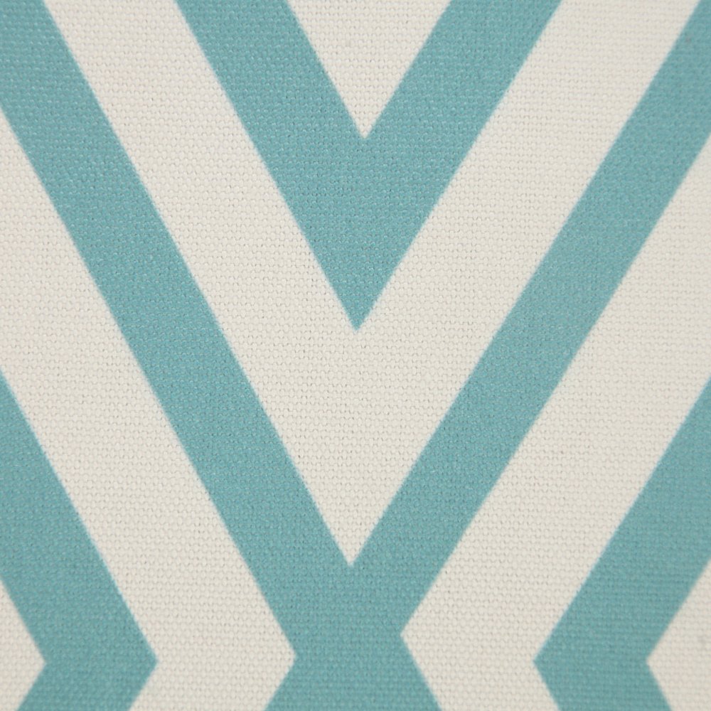 20" Aqua And Off White Geometric Recycled Poly Linen Throw Pillow Cover