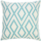 20" Aqua And Off White Geometric Recycled Poly Linen Throw Pillow Cover