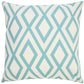 20" Blue And White Geometric Recycled Poly Linen Throw Pillow Cover