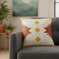 20" White Yellow And Red Southwestern Cotton Throw Pillow Cover
