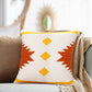 20" White And Yellow Striped Cotton Throw Pillow Cover