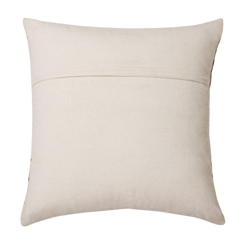 20" White Yellow And Red Southwestern Cotton Throw Pillow Cover