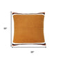 20" Orange And White Striped Cotton Throw Pillow Cover